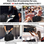 Small Gym Bag 18 inch Carry On Duffel Bag for Weekender Travel - Marble Black