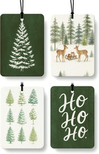 Green Christmas Berry Car Air Freshener 4 Pcs, Hohoho Winter Xmas Pine Tree Reindeer Hanging Air Freshener for Cars Closet Drawer Books, Christmas Car Accessories Mirror Decor for Women Men