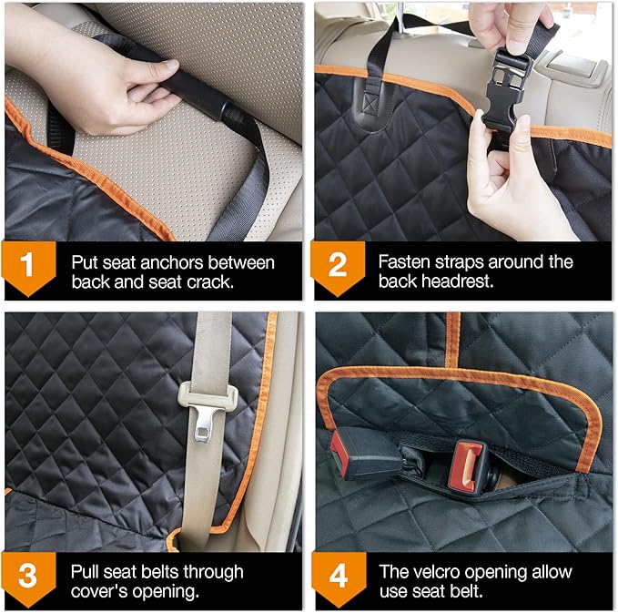 iBuddy Dog Car Seat Cover for Back Seat of Trucks Ford F150/F250/Chevrolet Silverado/GMC/Ram 1500 Waterproof Truck Back Seat Cover for Kids Without Smell Heavy Duty and Nonslip Bench Seat Protector