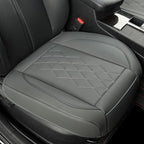 JOJOBAY Leather Car Seat Cover,Bottom Seat Covers for Cars,Front Seat Protector,Fit for 95% of Vehicles - Padded,Anti-Slip,Premium Leather(1 PC,Grey)