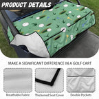 Biyejit Golf Cart Seat Covers with 4 Pockets Golf Cart Seat Towel Blanket Fits 2-Seat Golf Carts, Golf Cart Accessories
