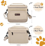 Modoker Dog Travel Bag Organizer for Supplies with 2 Food Containers, 2 Collapsible Bowls & Feeding Mat, Airline Approved Dog Travel Accessories Duffel Bag for Weekend Trips, Camping & Beach, Beige