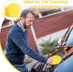 10 Pack Wax Applicator Pads, Microfiber Applicator Pad with Finger Pocket, Foam Car Wax Applicator Pad for Car Cleaning and Polishing (Yellow)