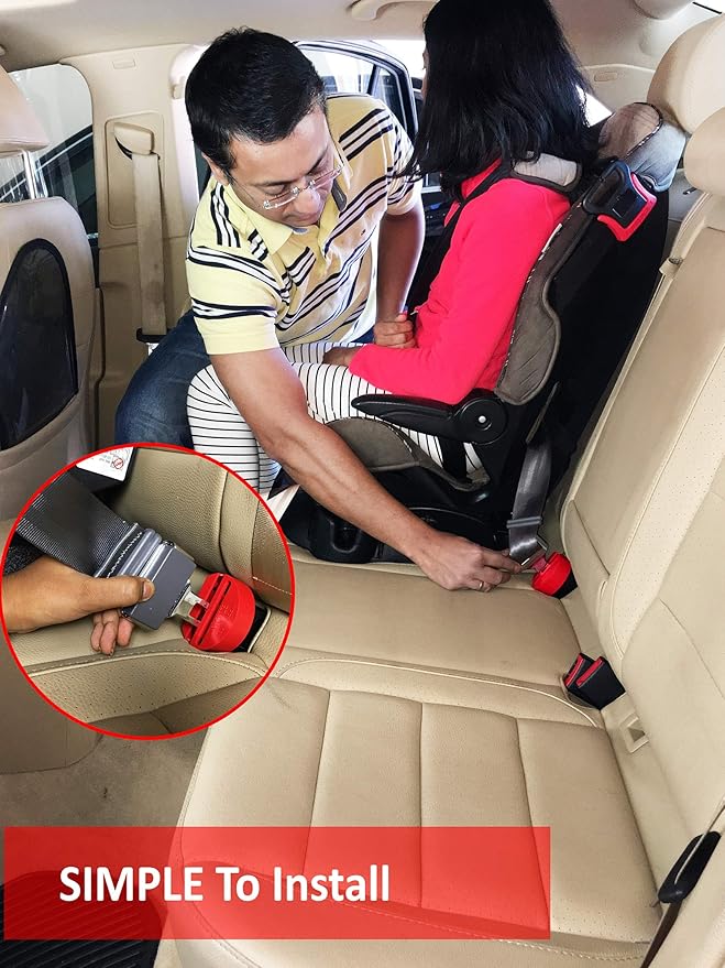 Eztotz BuckleShield - Seat Belt Lock Cover - Prevents Kids from Unbuckling Seat Belt Buckle & Booster Seat - Premium Heavy Duty ABS Plastic & Universal Fit - Childproof Seatbelt Lock Car Accessories