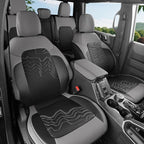 Red Rain Ford Leather Auto Seat Cushion Customized Fit for Ford Bronco Seat Cover 4 Door 2025 2024 2023 2022 2021 Black and Grey Interior Accessories (Bronco 4Door-Black+Grey)