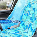 4 Pack Car Seat Towel Covers with Storage Bag 63 x 32 Inch Athletic Running Towel Seat Sweat Washable Non Slip Cover Gift for Car Outdoor Sport Activities (Ocean Landscape)