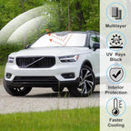 Windshield Sun Shade Custom Fit for 2019-2024 2025 2026 Volvo XC40 Accessories Foldable Sunshade Sun Blocker Protect Car from Sun Rays & Heat Damage Keep Car Cooler