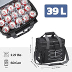 Maelstrom Portable Collapsible Soft Cooler Bag – 24/30/60 Cans Double-Deck Leakproof Ice Chest for Beach, Camping & Grocery