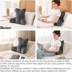 Lumbar Support Pillow (Pat. Pend) for Office Chair, Couch, Recliner & Car Seat, Ergonomic Back Support for Lower Back Comfort, with Adjustable Strap to Stay in Place, Steel Gray