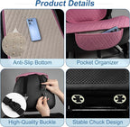 Linen Car Seat Covers Front Seat Covers Breathable Cloth Fabric Car Seat Protector - Universal Fit for Cars, Vans, SUVs, Trucks - 1 Units (1 Pack Pink)