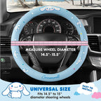 Sanrio Cinnamoroll Car Trunk Organizer, Steering Wheel Cover, Air Freshener & Refill – Cute, Collapsible, Heavy-Duty Storage & Car Accessories for Groceries, Tools, Travel – 12.5"L x 12.5"W x 9"H