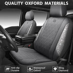 CAR PASS Gray Oxford Bling Diamond Car Seat Covers Full Set Interior Sets, Waterproof Shining Glitter Sparkly Crystal Universal Armrest Fit 95% Automotive Truck SUV Cute Women Girl, Gray Rhinestone