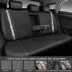CAR PASS Bling Diamond Car Seat Covers, Shining Rhinestones Waterproof Faux Leather, 8 Seats 3 Rows with Zipper Glitter Crystal Sparkle Strips Universal Fit 95% MPV,SUV,CAR for Women Girl, Silver
