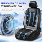 FLORICH Cooling Car Seat Cover, Ventilated Seat Cushion Cooling Car Seat Pad for Summer Driving with 8 Powerful Turbo Fans Universal Fit for Car SUV Truck Van-Dark Grey