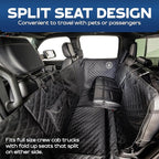 Ruff Liners XL Floor Cover with Door Protection, Black – As Seen on Shark Tank – Fits Full Size Crew Cab Trucks with Fold Up Seats, Waterproof & Machine Washable – Sturdy XL Dog Hammock for Truck
