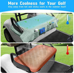Golf Cart Cooling Ice Silk Seat Cover Blanket for EZGO TXT RXV/Club Car DS Precedent Front 2-Person Seats, 4 Pockets, Keeps Cool and Clean - Green