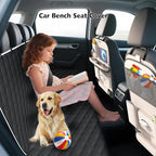 Meolsaek Dog Hammock for Car Back Seat Scratch Proof Nonslip Pet Car Seat Cover,Side Flaps with Zipper, Heavy Duty Car Seat Cover for Dogs with Storage Bag (Black-Zipper)
