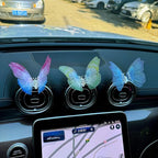 3 Pcs Embroidery Fragrance gradient Butterfly Decoration, Butterfly Car Vent Clips, Embroidery Fragrance Butterfly Car Air Freshener Clip Charm Car Inter Decor Cute Car Accessories for Women Girls