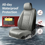 Fit TLX Car Seat Covers for Acura TLX 2014-2025 2026 - Premium Leather, Waterproof, All-Weather, Airbag Compatible, Anti-Slip, Breathable, Easy Install, Seat Protectors, Full Set, Gray