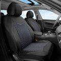 Coverado Front Seat Covers, Breathable Mesh & Leather Car Seat Protectors, Black Driver Seat Cover, Car Seat Cushions, Universal Automotive Seat Covers Fit for Most Sedans SUV Truck, Black