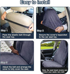 Car Seat Towel Cover, 2pcs Universal Front Seat Protector for Cars, SUVs and Trucks, Sweat Towel Car Seat Cover for Gym, Yoga, Swimming, Pets and Family Travel, Purple Gray