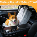 Dog Car Seat Cover for Back Seat & Front Seat, Plush Faux Fur Pet Car Seat Protector with Waterproof Layer, Non-Slip Bottom, Side Flaps, Machine Washable (Front Seat Gray)