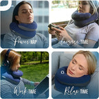 BCOZZY Travel Neck Pillow for Airplane– Patented Double Support for Head, Neck, and Chin. Best for Long Flights, Plane Sleeping, and Car Rides. Adjustable Size. Washable. Carry Bag. Large, Purple