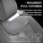 Coverado Car Seat Covers Front Seats, Luxury Nappa Leather Waterproof Seat Covers for Cars, Universal Front Seat Covers, Driver Seat Protector Automotive Interior Accessories Fit for Most Cars,(Gray)