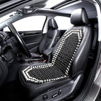 Road Comforts Wood Beaded Seat Cover Back Massage Cushion for Stress Free - Keeps Back from Getting Sweaty While Driving 1PC (Black)