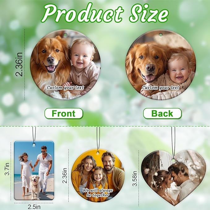 3-500Pcs Custom Air Fresheners with Picture - Personalized Double Sided Photo Text Logo Air Freshener for Car Hotel Business Event Promotion (General, Circle)