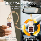 Hanging Car Air Freshener (Pack of 3) : Luxury Car Perfume for Women Men | Cute & Reusable Bottle with 45+ Days Long-Lasting Fragrance Oil Diffuser, Forest Reserve