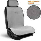 Sojoy IsoTowel Car Seat Cover for Front Seat,Breathable Fabric with Non-Slip Bottom,Comfort Car Seat Protector for Cold Weather (Black & White)