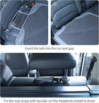 Car Seat Protector Leather Waterproof Child Safety Seat Protector Cover with Thick Pad and 2 Large Pockets Durable Kick Mat for All Auto Seat (Deep Gray)