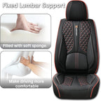 Red Edge Car Seat Covers for Ford Bronco Sport 2021-2025 Car Seat Cover, Leather, 5 Piece Full Set, Waterproof, with Lumbar Support, Suitable for All Seasons