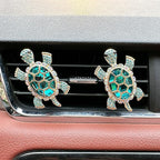 2pcs Cute Shiny Rhinestone Turtle Car Air Freshener Clip – Stylish Vent Fragrance Diffuser with Ocean Scent – Universal In-Car Decoration for Men & Women (Blue, Ocean)