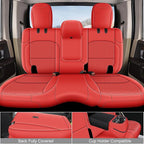 AOMSAZTO Custom Fit Seat Covers for Jeep Wrangler: JL 2018 2019 2020 2021 2022 2023 2024 4-Door Waterproof Leather Car Seats Cover Full Set