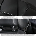 Lumbar Support and Car Neck Pillow for Office Chair and Car Seat ，Softness Memory Foam Erognomic Seat Cushion with Adjustable Strap，Comfortable Ergonomic Design (Black, Polyester)