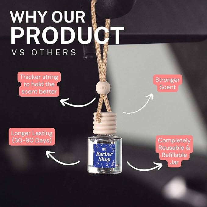CANDECraftCo Car Air Hanging Fragrance Oil, Car Auto Freshener for Essential Oils, Scents Fragrance Aromatherapy Automobile Diffuser, Long Lasting (Berry Mimosa)