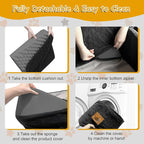 Dog Car Seat for Small/Medium Dogs, Memory Foam Dog Booster Seat, Travel Safety with Washable Removable Cover, Storage Pockets for Dogs up to 35 lbs(Black)