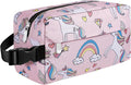 Small Insulated Snack Bag Lunch Bag for Kids Lunch Box for Women/Men, Collapsible [3L/5-Can] Reusable Lunch Bag Cooler Bag for Bottle with Handle Buckle for Work/School/Travel, Pink Unicorn