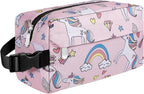 Small Insulated Snack Bag Lunch Bag for Kids Lunch Box for Women/Men, Collapsible [3L/5-Can] Reusable Lunch Bag Cooler Bag for Bottle with Handle Buckle for Work/School/Travel, Pink Unicorn