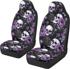 Skull Rose Car Seat Covers for Front Seat Breathable Car Seat Cover Protection Interior Accessories Easy to Install and Clean Universal for Cars Truck SUV Van