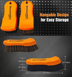 YeewayVeh 2PCS Leather Cleaning Brush, Horse Hair Brush for Car Leather Seat, Fabric, Shoes and Furniture, Soft Detailing Brush for Carpets, Seat Belts and Car Interior