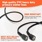Pressure Washer Gun and Hose Kit, 25 FT High Power Washer Hose with Replacement Wand Extension, 5 Nozzle Tips, M22 Fitting
