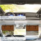 NAZZO Car Visor Extender Polarized, Sun Visor Extender for Car Attachment Sun Blocker, Anti-Glare Removable PC Lens to Expand Sunshade for Safe Driving, Brown