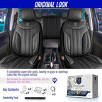 Premium Car Seat Covers Front Seat - Nappa Leather Car Seat Cover for SUV, Cars, Most Pickups, Black-Grey Stitching, Car Seat Protector, Car Seat Covers Front Seats, Car Seat Protector