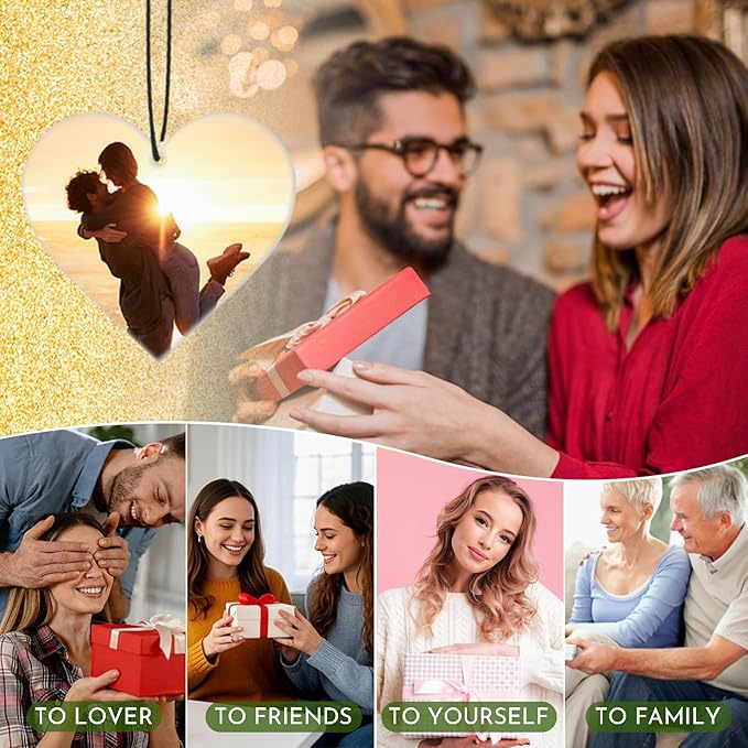 Custom Air Fresheners with Picture - Personalized Air Freshener for Car, Double Sided Customizable Photo Text,Birthday Wedding for Men Women Girlfriend Boyfriend (Heart, Personalized)
