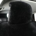 Natural Fur Sheepskin Universal car seat Covers for seat Cushion Auto Accessories (Inky Black, Universal Fit Pack of 2)
