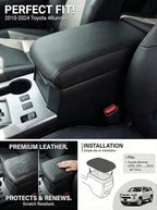 Autorder Center Console Armrest Cover for Toyota 4Runner 2010-2022 2023 2024 Accessories Armrest Pad Anti-Scratch Middle Console Pad Leather Center Console Protector