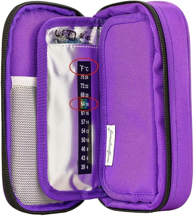 YOUSHARES Insulin Cooler Travel Case - Medication Diabetic Insulated Organizer Portable Cooling Bag for Insulin Pen and Diabetic Supplies with 2 Cooler Ice Pack